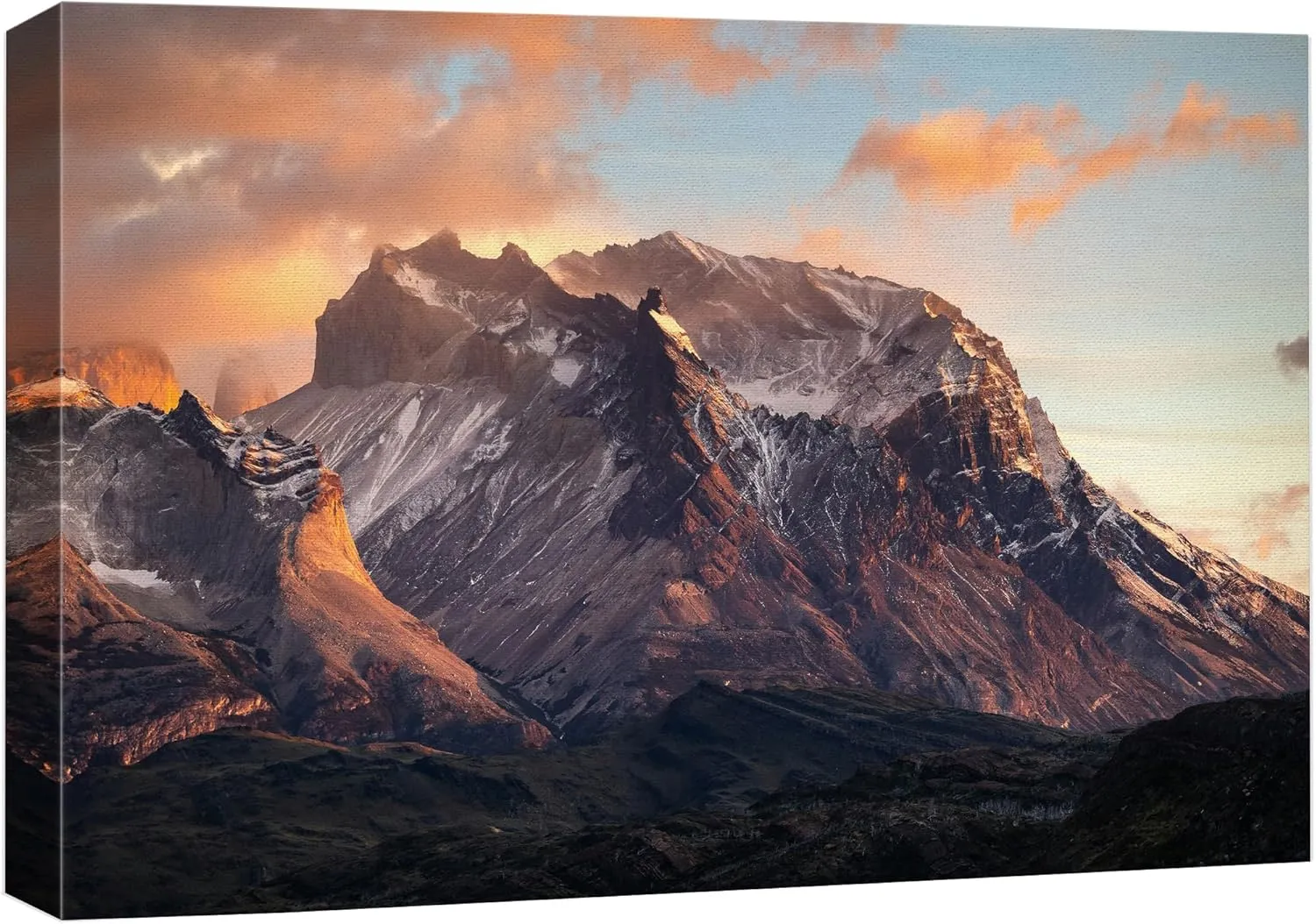 wall26 Canvas Print Wall Art Dramatic Sunset Over Rocky Mountains Photography Realism Scenic Landscape Modern Relax/Calm Colorful for Living Room, Bedroom, Office - 16"x24"