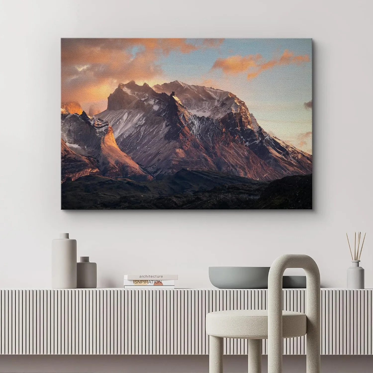 wall26 Canvas Print Wall Art Dramatic Sunset Over Rocky Mountains Photography Realism Scenic Landscape Modern Relax/Calm Colorful for Living Room, Bedroom, Office - 16"x24"
