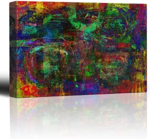 wall26 - Colorful Swirly and Striped Paint Textured Background - Giclee Print Abstract Canvas Wall Art Rustic Home Art - 32x48 inches