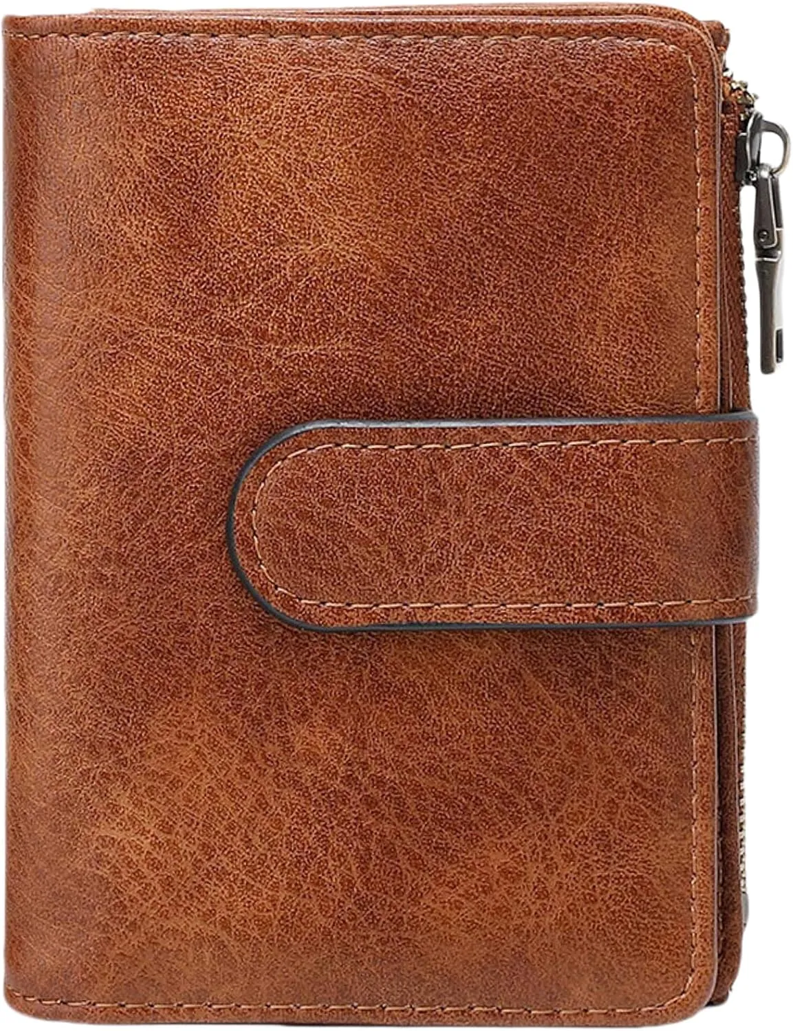 Wallet Women Small Leather RFID Blocking Credit Card Wallet Bifold Compact Ladies Purse with Zipper Coin Pocket
