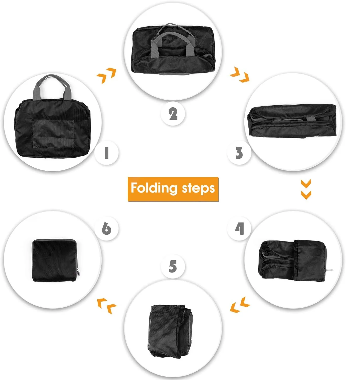 WANDF Foldable Travel Duffel Bag Luggage Sports Gym Water Resistant Nylon