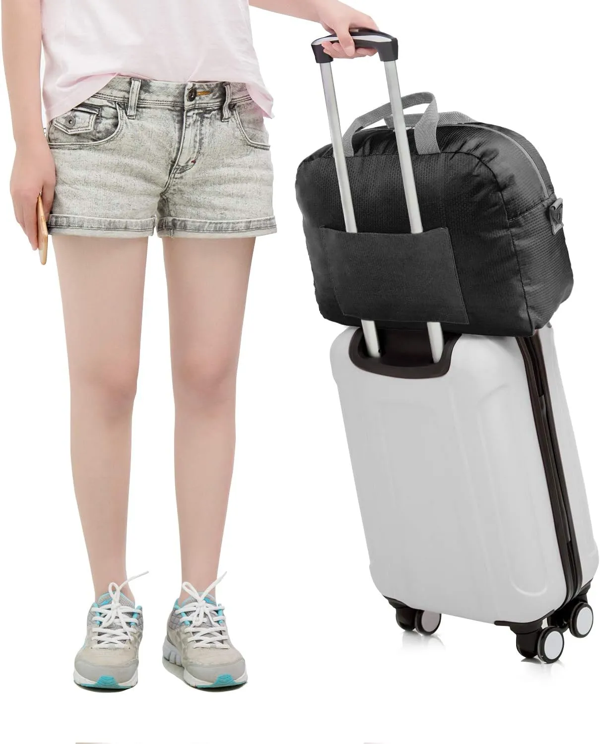 WANDF Foldable Travel Duffel Bag Luggage Sports Gym Water Resistant Nylon