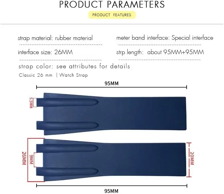 Watch Strap Rubber Strap Silicone Strap Universal Strap Buckle Strap Cowhide Strap Nylon Leather Silicone Strap Folding Buckle Strap Watch Strap Strap
