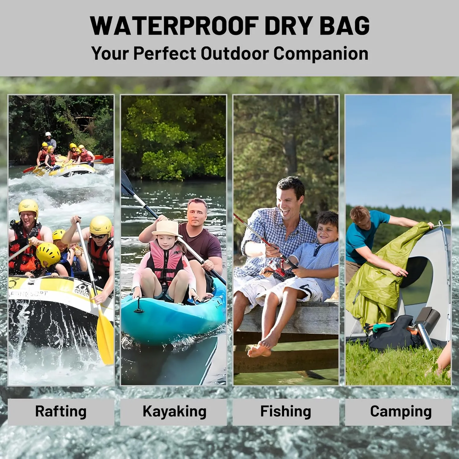 Waterproof Dry Bag,Roll Top Marble Small Waterproof Backpack 5L/10L/20L Floating and Lightweight Bags for Kayaking, Boating, Fishing, Swimming and Camping
