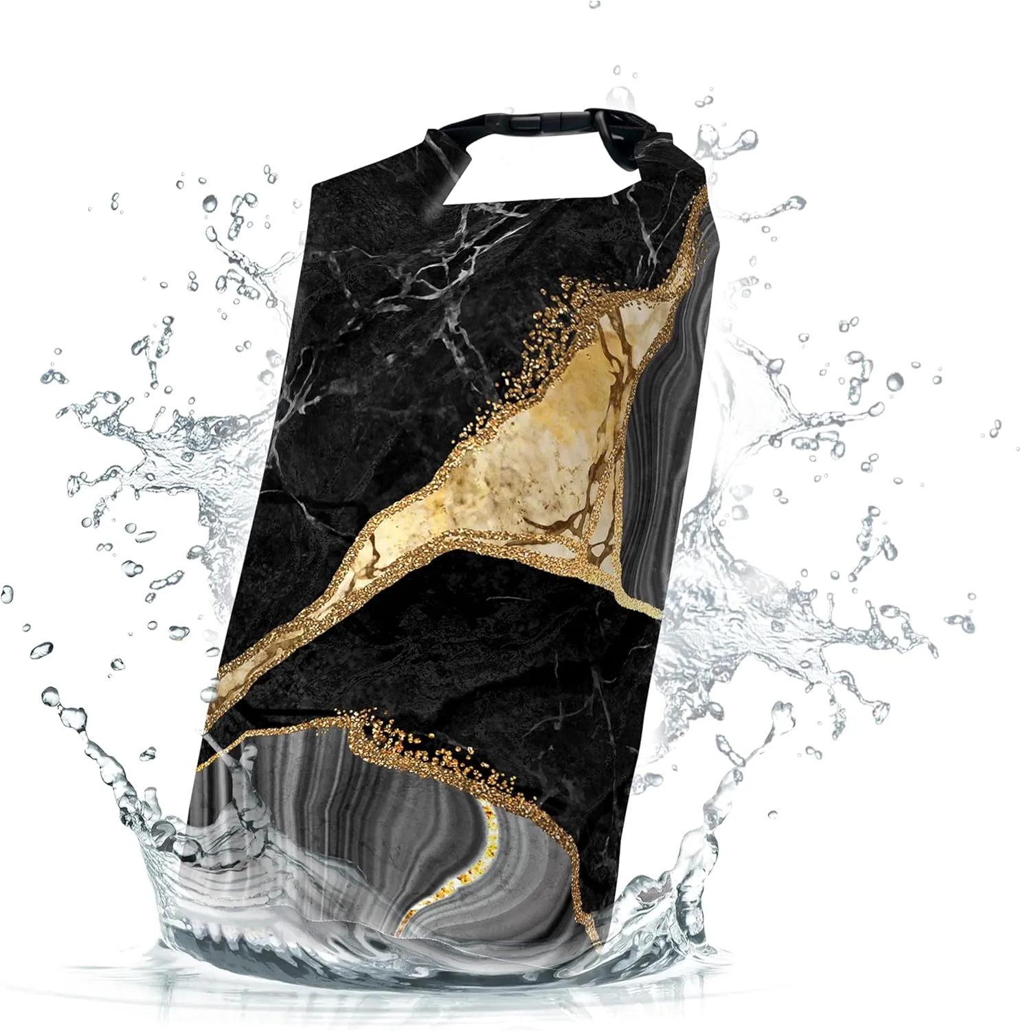 Waterproof Dry Bag,Roll Top Marble Small Waterproof Backpack 5L/10L/20L Floating and Lightweight Bags for Kayaking, Boating, Fishing, Swimming and Camping