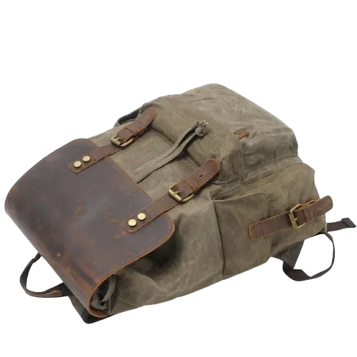 Waxed Canvas Backpack  | Mount Rainier