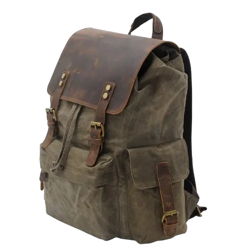 Waxed Canvas Backpack  | Mount Rainier