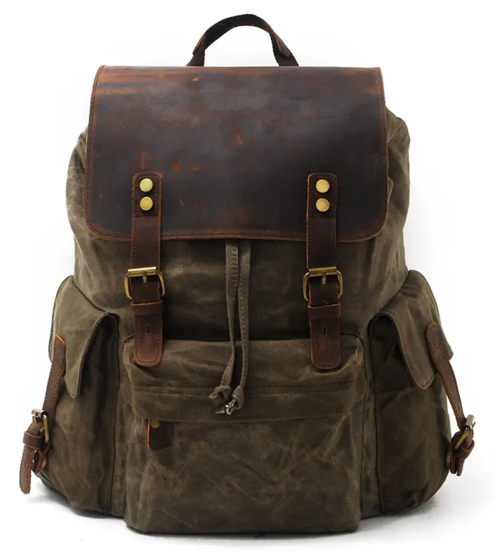 Waxed Canvas Backpack  | Mount Rainier