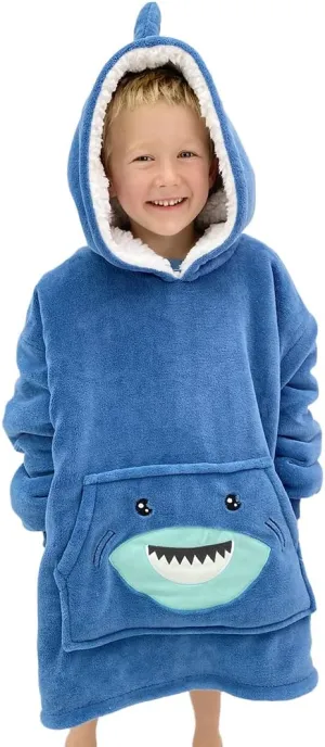 Wearable Blanket Kids 3-10yr, Fun Animal Kids Blanket Hoodie, Hooded Sweatshirt, Oversized Comfy Hoodie Boys, Girls, Toddlers