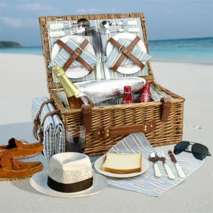 Wicker Picnic Basket Set for 4 Persons