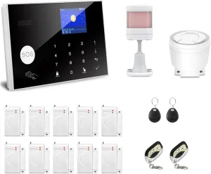 WiFi and 3/4G GSM Home Burglar Security Alarm System Auto Dial with Smart Life and Tuya App Alert, Works with Google Assistant and Alexa