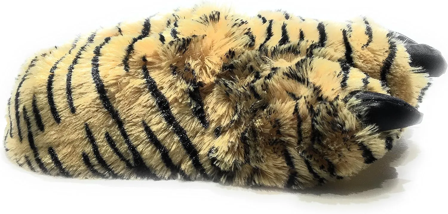 Wild Ones Furry Animal Claw Slippers for Toddlers, Kids and Adults