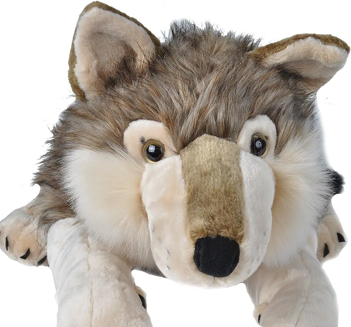 Wild Republic Jumbo Wolf Plush, Giant Stuffed Animal, Plush Toy, Gifts for Kids, 30 Inches