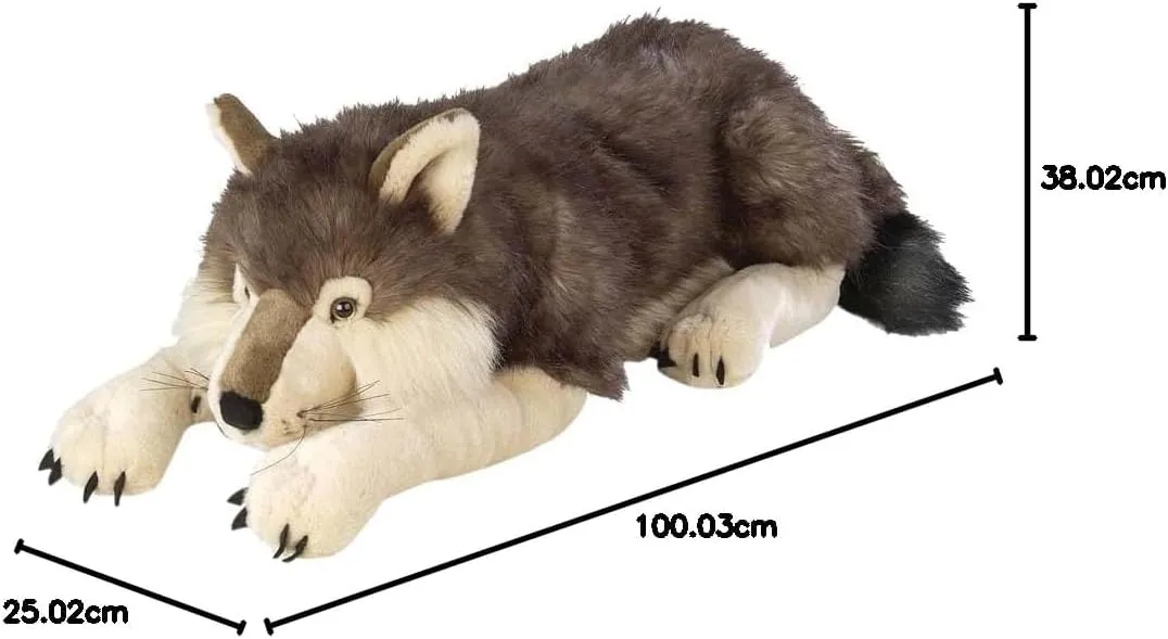 Wild Republic Jumbo Wolf Plush, Giant Stuffed Animal, Plush Toy, Gifts for Kids, 30 Inches