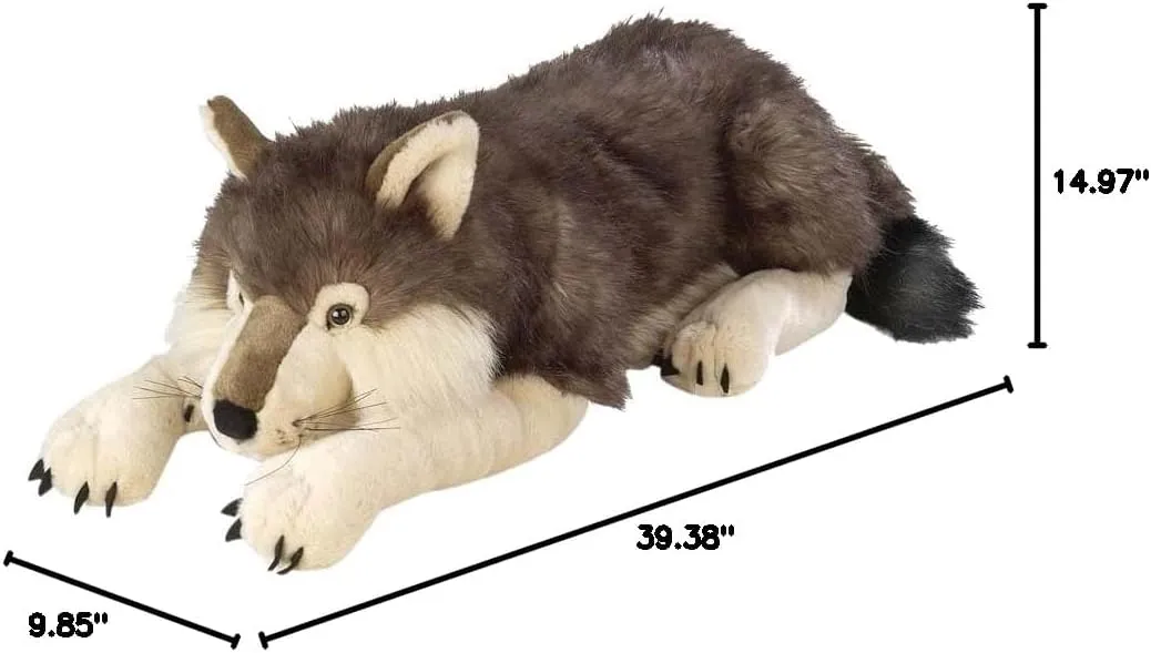 Wild Republic Jumbo Wolf Plush, Giant Stuffed Animal, Plush Toy, Gifts for Kids, 30 Inches