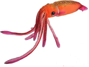 Wild Republic Print Squid Plush, Stuffed Animal, Plush Toy, Gifts for Kids, Orange, 22 Inches