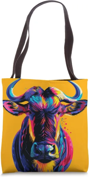 Wildebeest Colorful Graphic Tote Bag