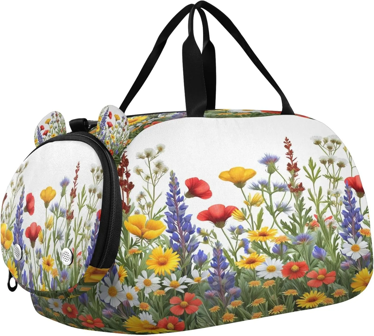 Wildflowers Youth Sports & Travel Duffle Bag with Shoe Compartment,Waterproof Gym Bag for Girls and Boys (Overnight Essentials Organizer)