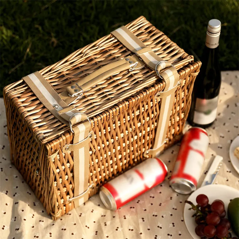 Willow Picnic Basket Set for 4 Persons
