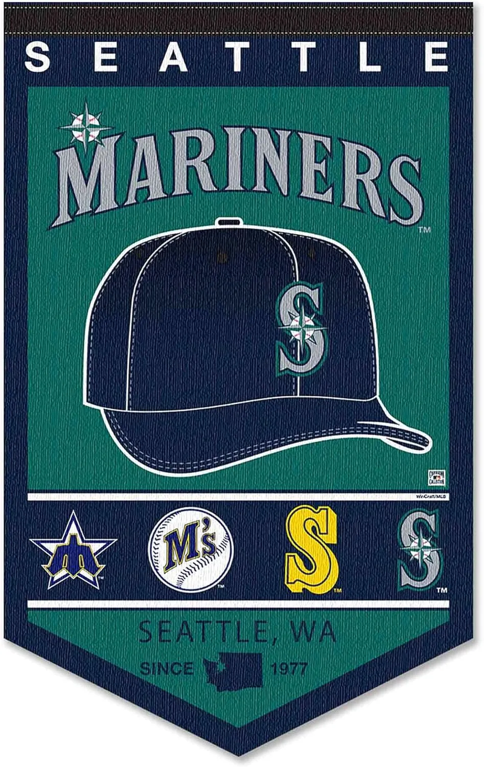 WinCraft Seattle Mariners Heritage History Banner Pennant