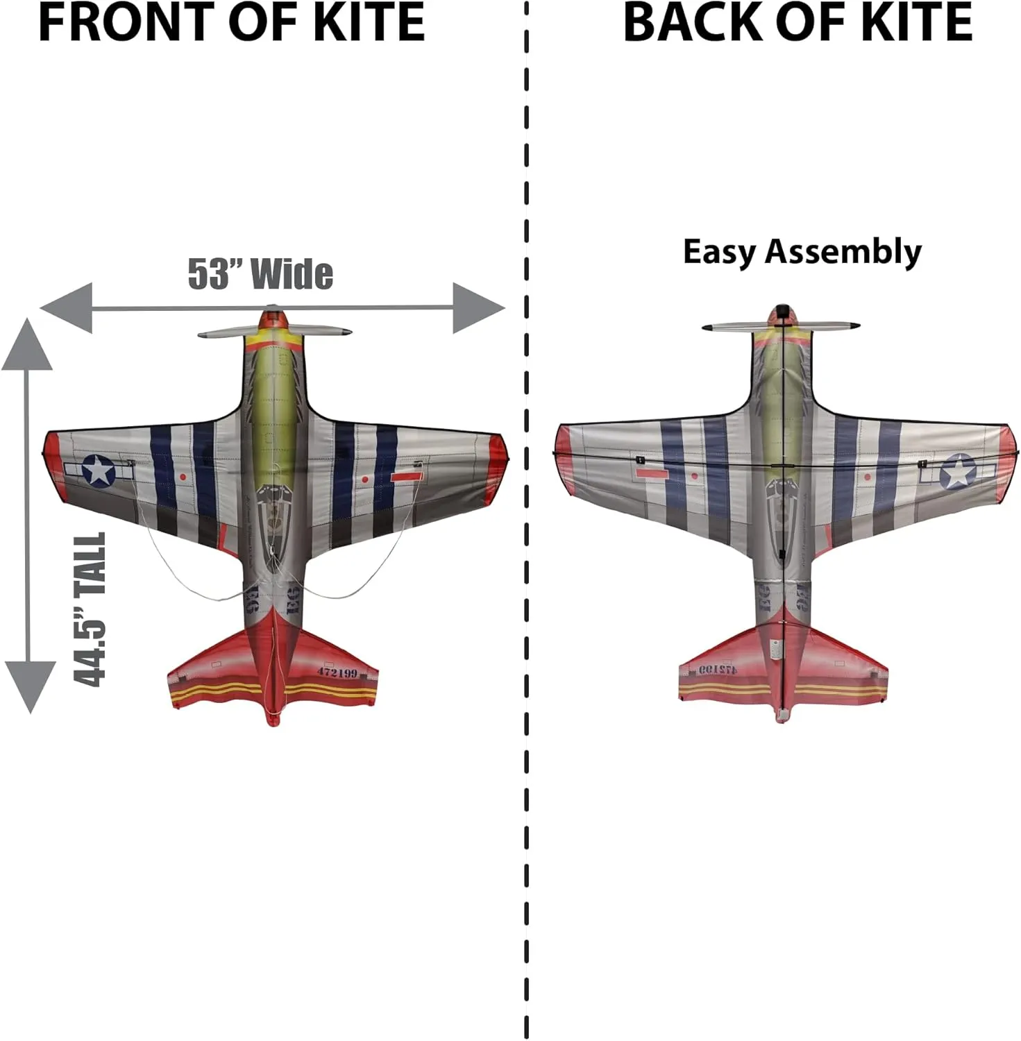 WindNSun FlightZone Kites - Easy to Fly Aviation Themed Airplane and Space Shuttle Kites for Kids and Adults
