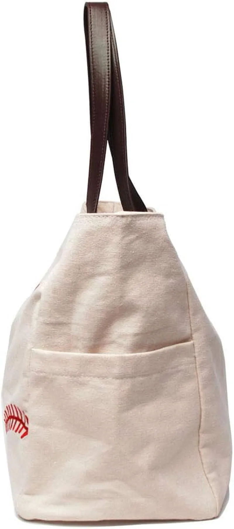 Woman Baseball Tote Handbag Large Oversize Casual Canvas Sports Mom Beach Travel Bag