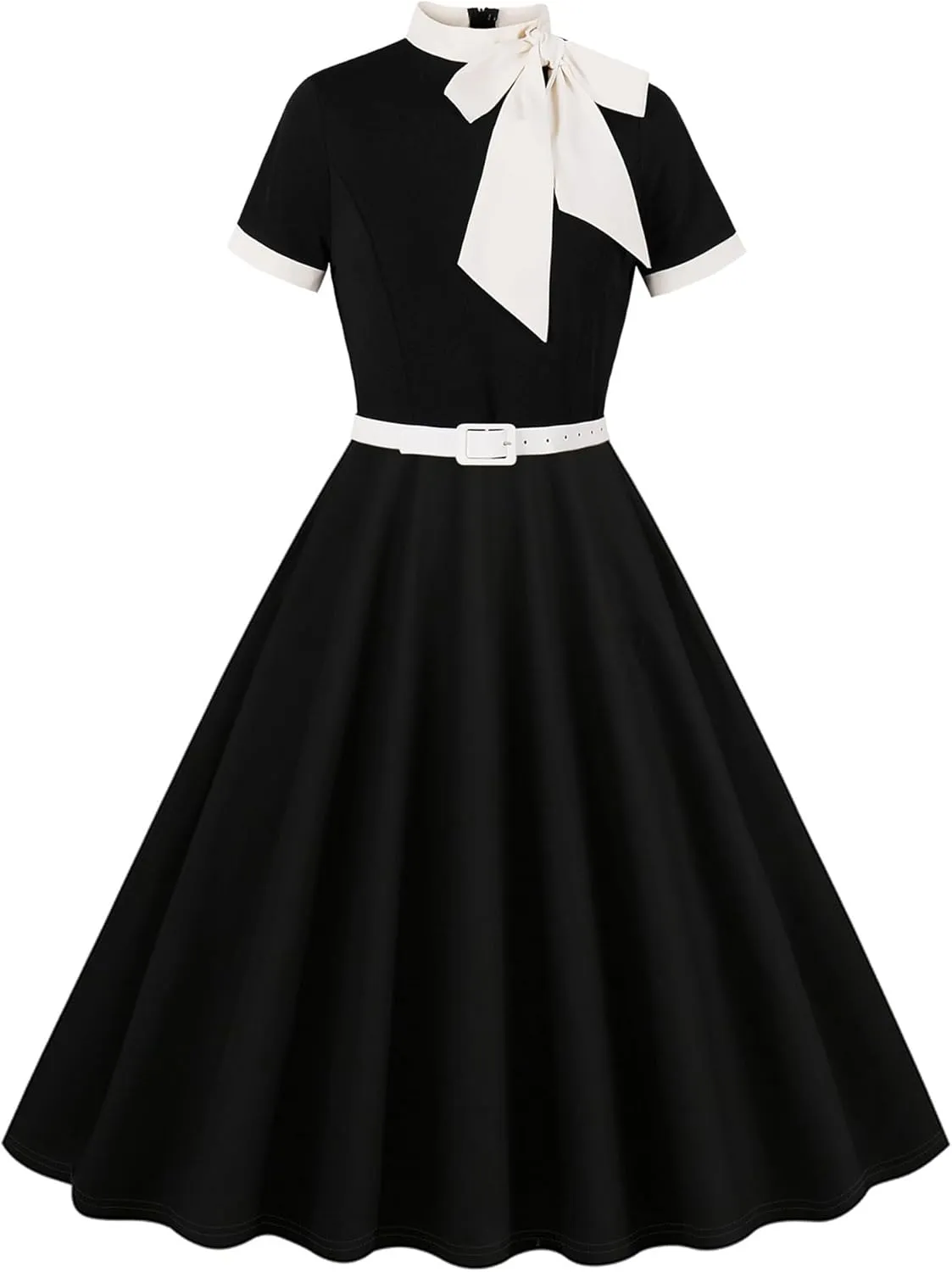 Women 1950s Vintage Floral Cocktail Swing Dress 50s Short Sleeve Audrey Hepburn Rockabilly Prom Dress A Line Tea Party Dress