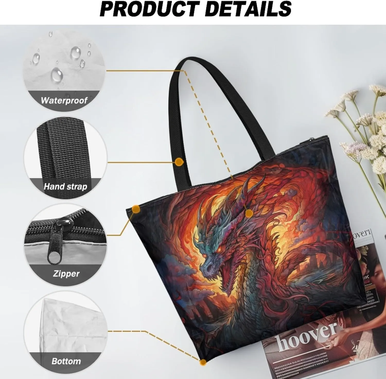 Women Dupont Paper Tote Bag for Ladies Shoulder Bag