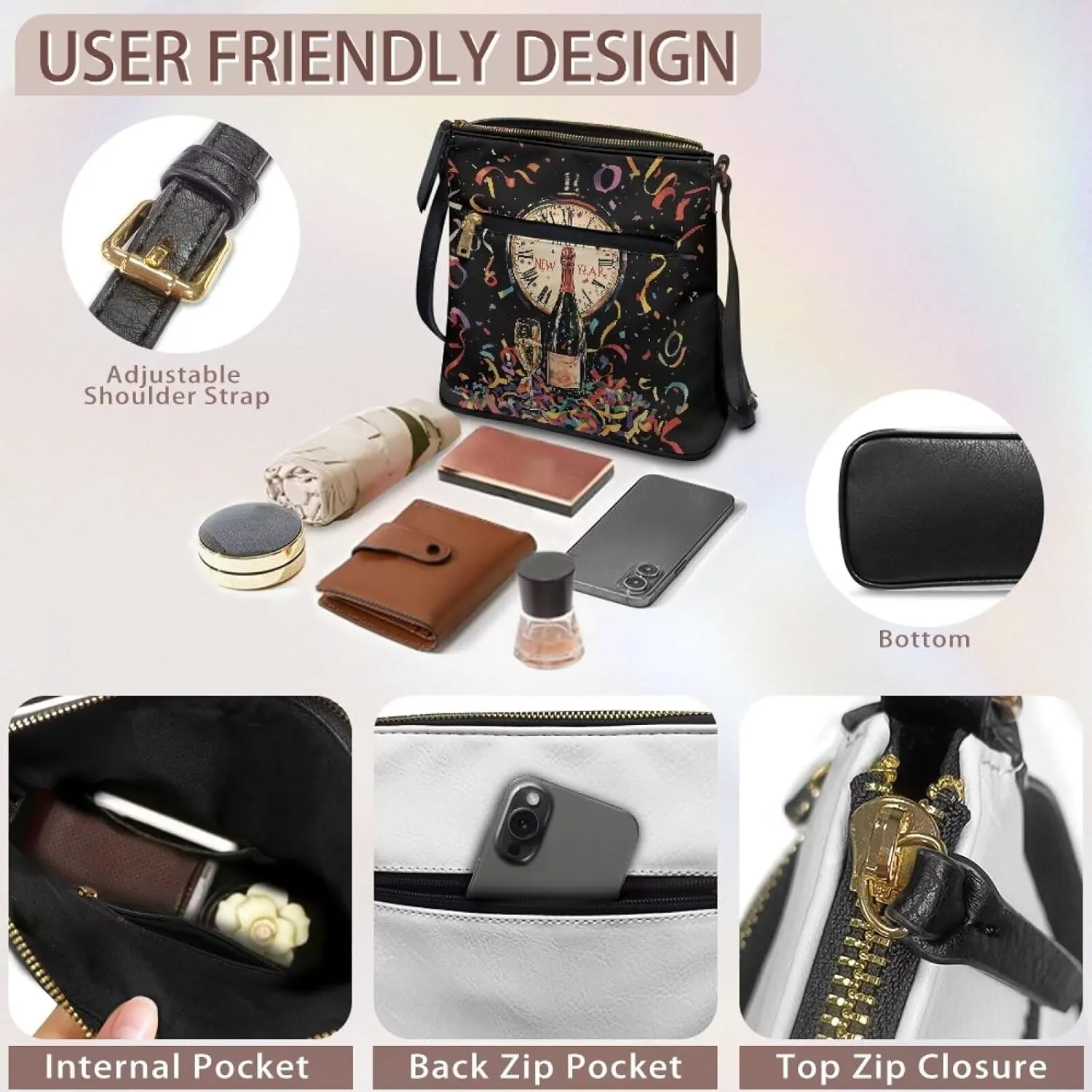Women Hobo Bag Crossbody Leather Satchel Purse Shoulder Bag Handbag for Women Ladies with Shoulder Strap