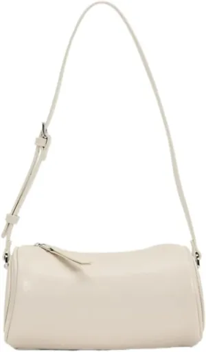 Women Leather Shoulder Bag Vintage Crossbody Purse Cylinder Retro Underarm Bag with Adjustable Strap