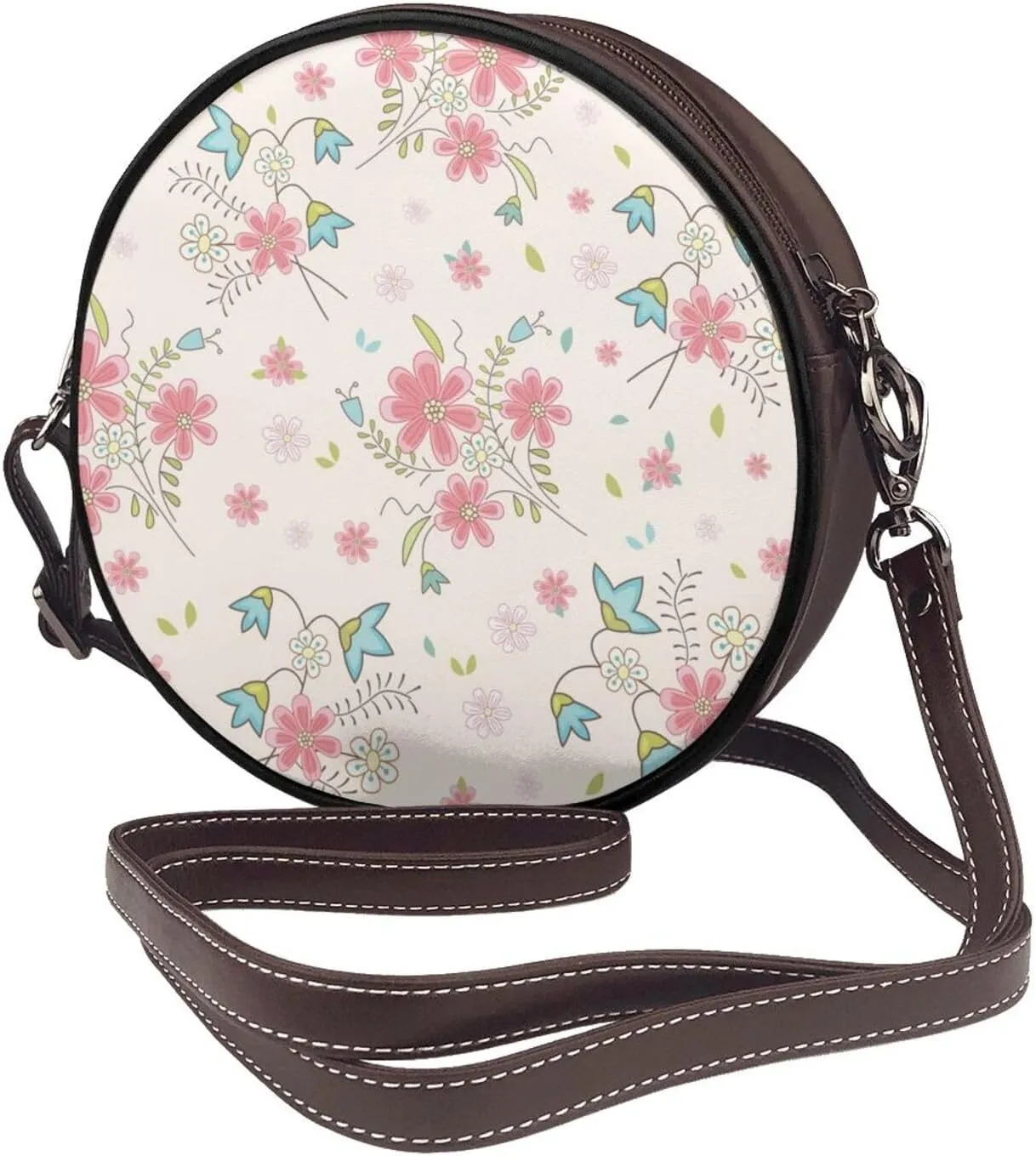 Women's Crossbody Purse - PU Leather Crossbody Bags for Women, Circle Purse Bag for Travel Business Party