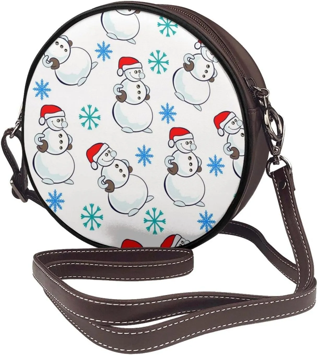 Women's Crossbody Purse - PU Leather Crossbody Bags for Women, Circle Purse Bag for Travel Business Party