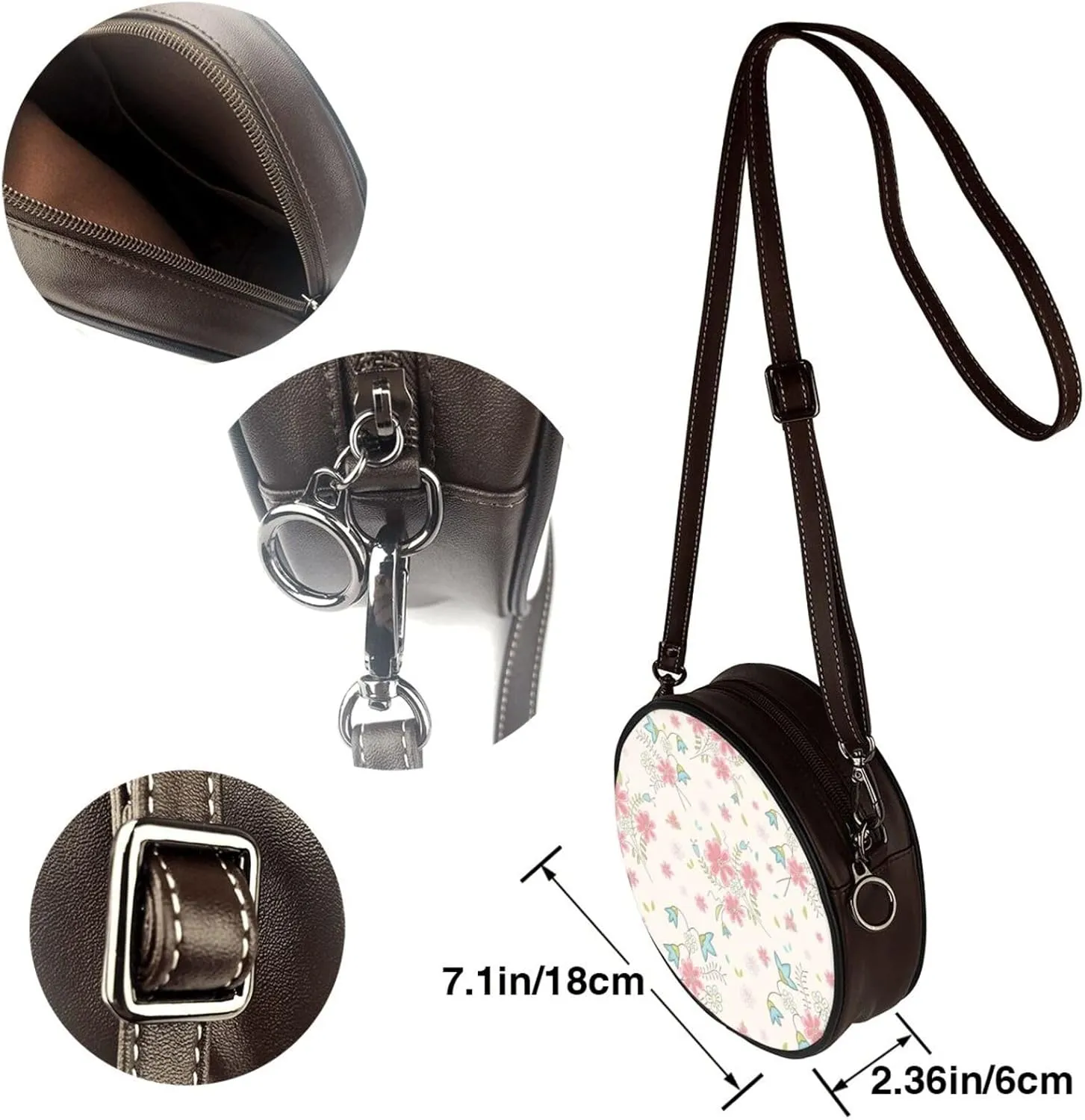 Women's Crossbody Purse - PU Leather Crossbody Bags for Women, Circle Purse Bag for Travel Business Party