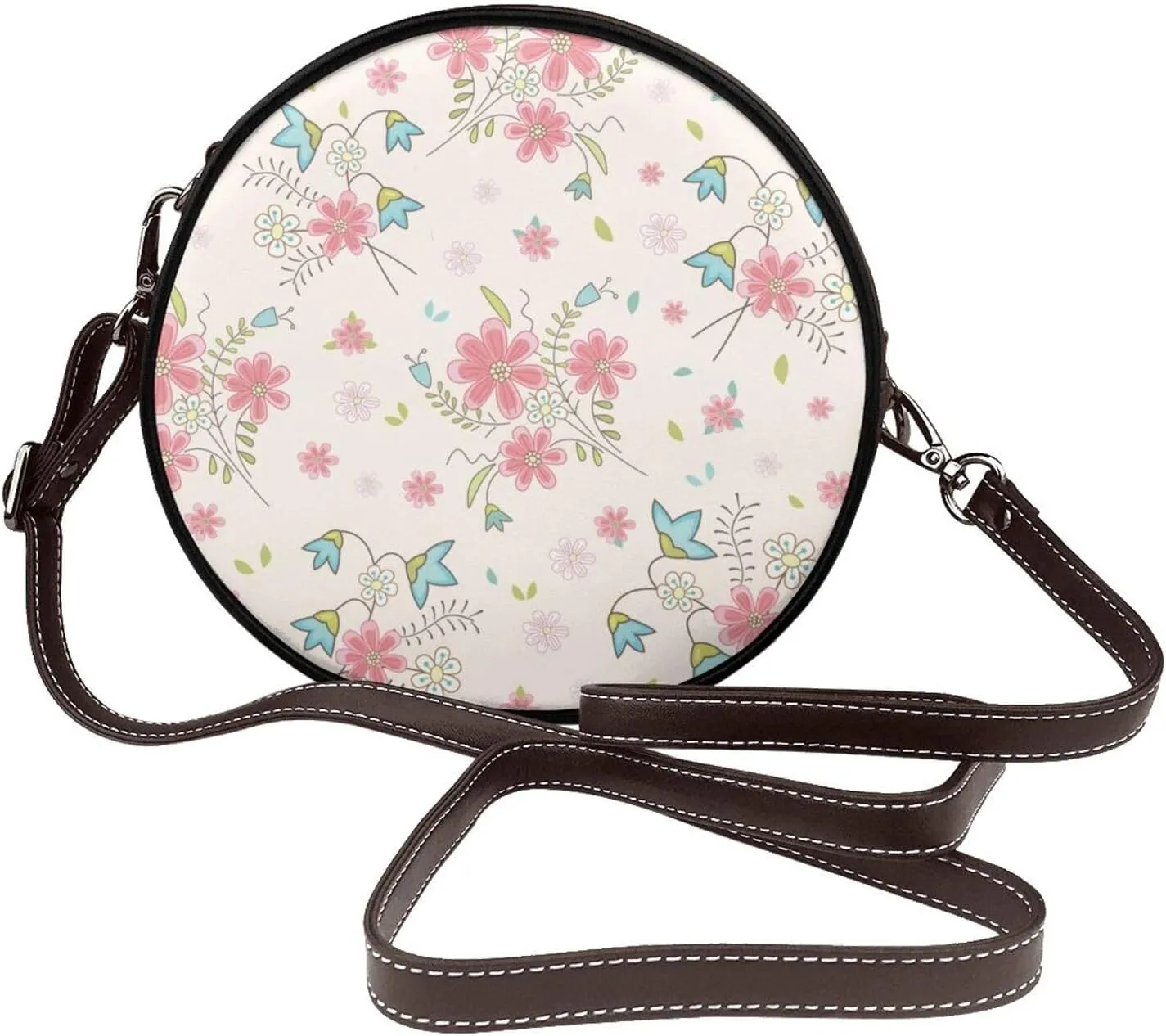 Women's Crossbody Purse - PU Leather Crossbody Bags for Women, Circle Purse Bag for Travel Business Party
