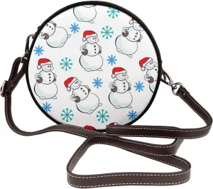 Women's Crossbody Purse - PU Leather Crossbody Bags for Women, Circle Purse Bag for Travel Business Party