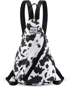 Women's Lightweight Rope Sling Bag - Convertible Chest Bag & Casual Daypack, Water-Resistant Crossbody Backpack for Travel, Sport, Cow