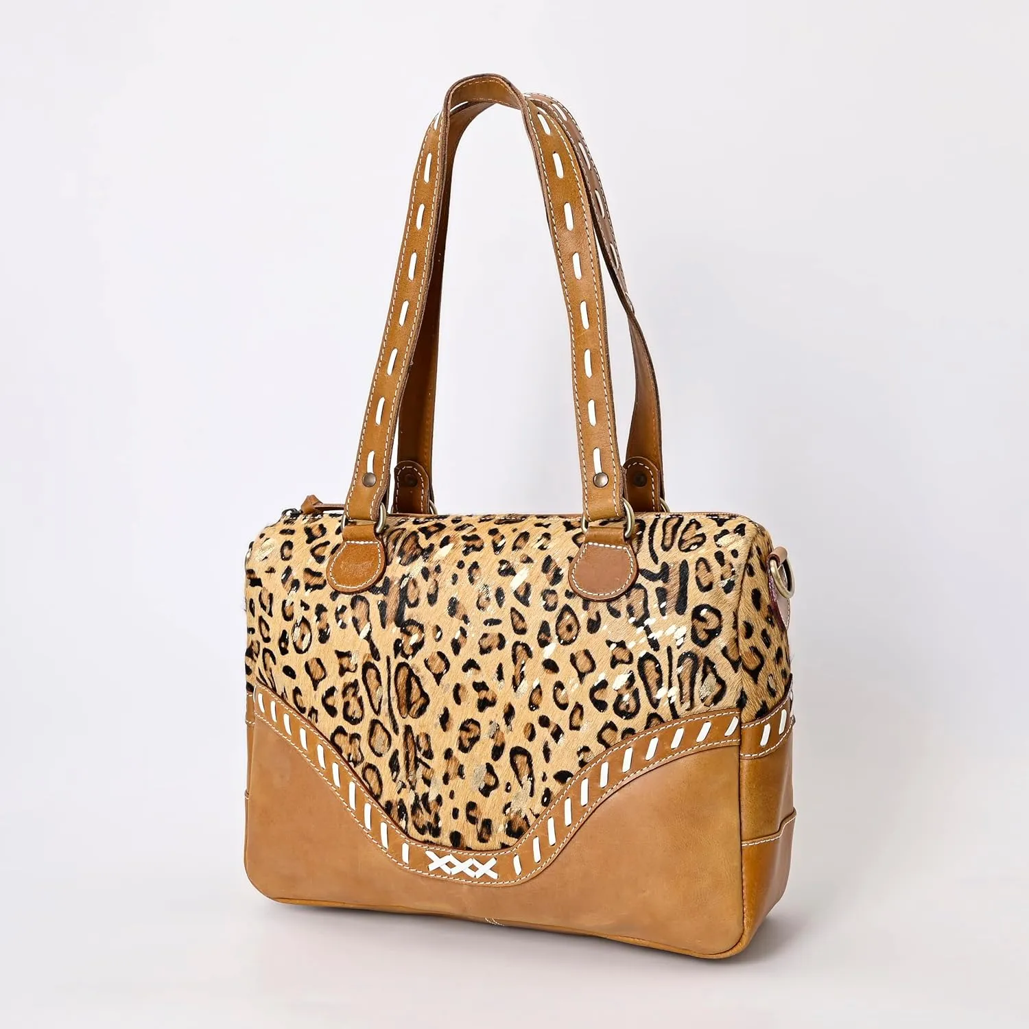 Women's Tote Bag Vintage Cowhide Hairon Leather Handbags for Women Hobo bags, Tote Shoulder Bag with Zipper