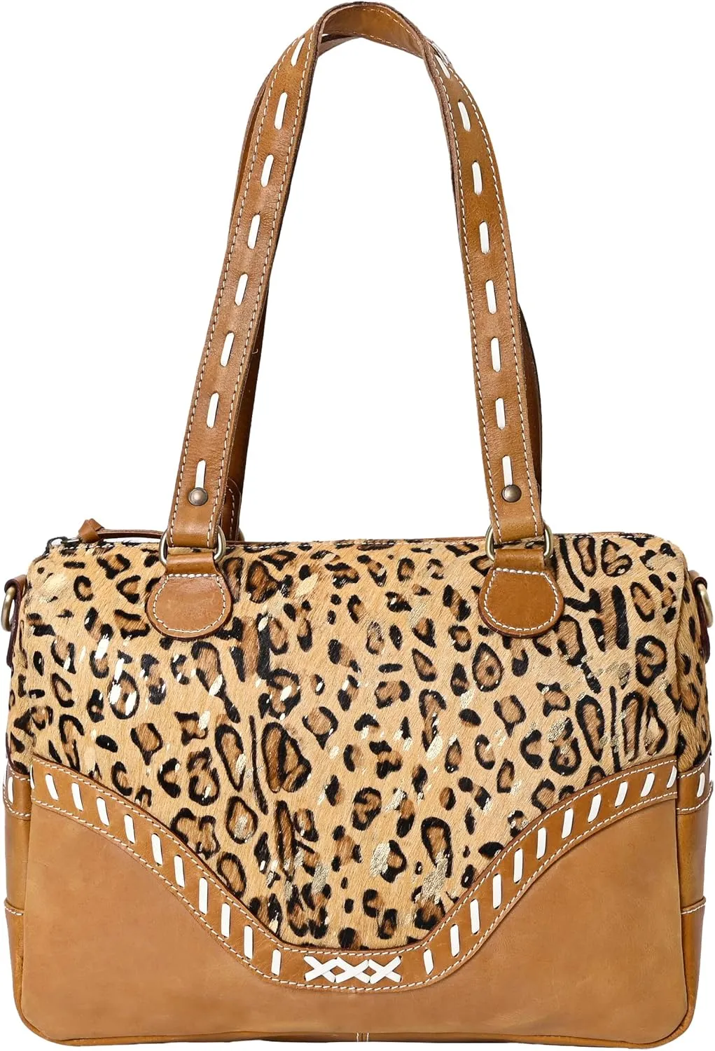 Women's Tote Bag Vintage Cowhide Hairon Leather Handbags for Women Hobo bags, Tote Shoulder Bag with Zipper