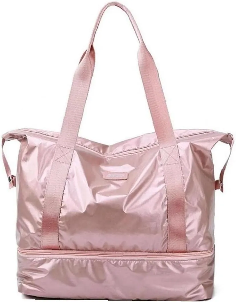 Womens Travel Bags Weekender Carry Bag Sports Gym Bag Workout Duffel Bag Overnight Shoulder Bag Pink