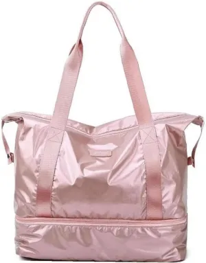 Womens Travel Bags Weekender Carry Bag Sports Gym Bag Workout Duffel Bag Overnight Shoulder Bag Pink