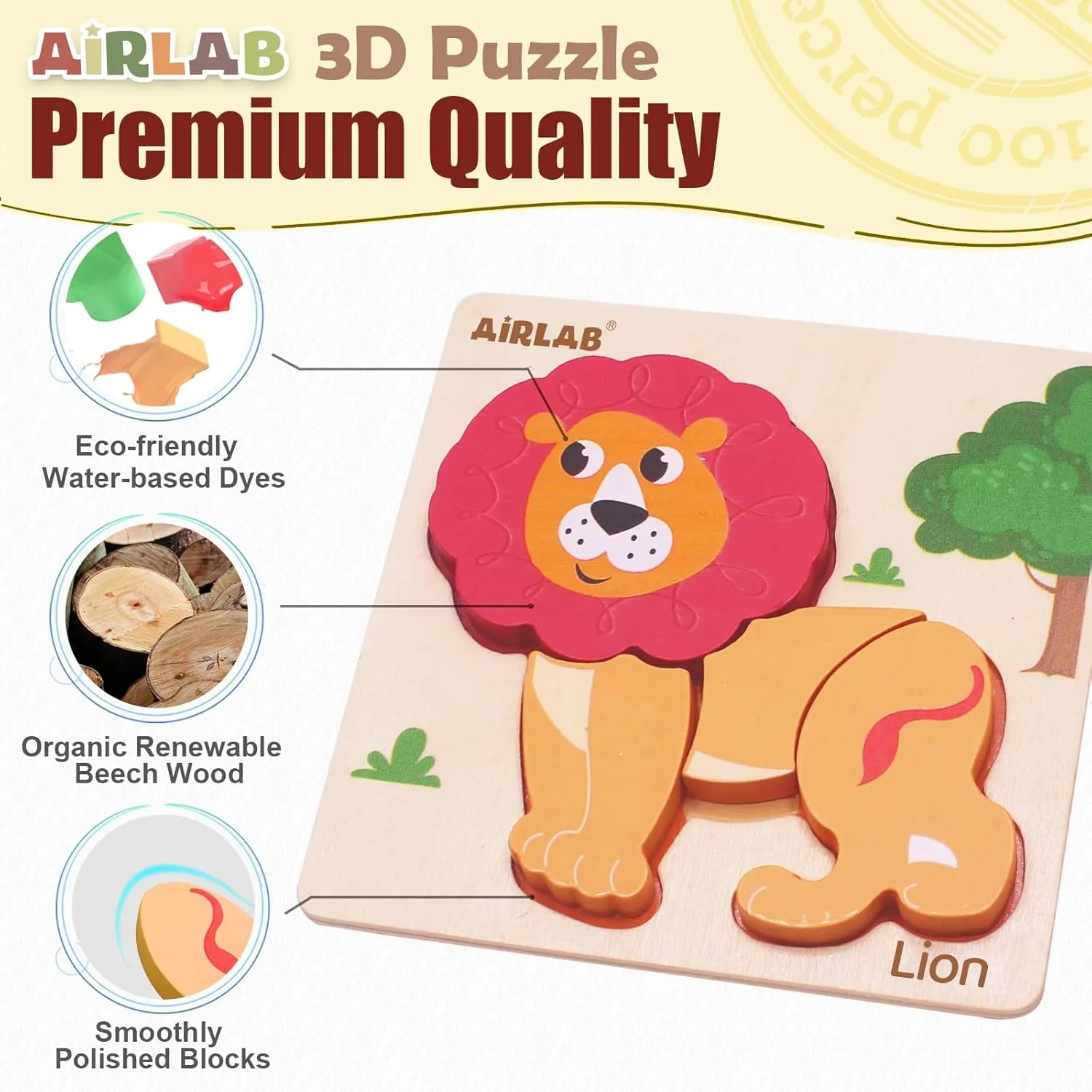 Wooden Puzzles for Toddlers 1 2 3 Year Old Animals Shape Puzzle Toys for Travel Airplane Gift for Kids Montessori Early Development Gifts for Baby Boys Girls with Drawstring Bag Pack of 4