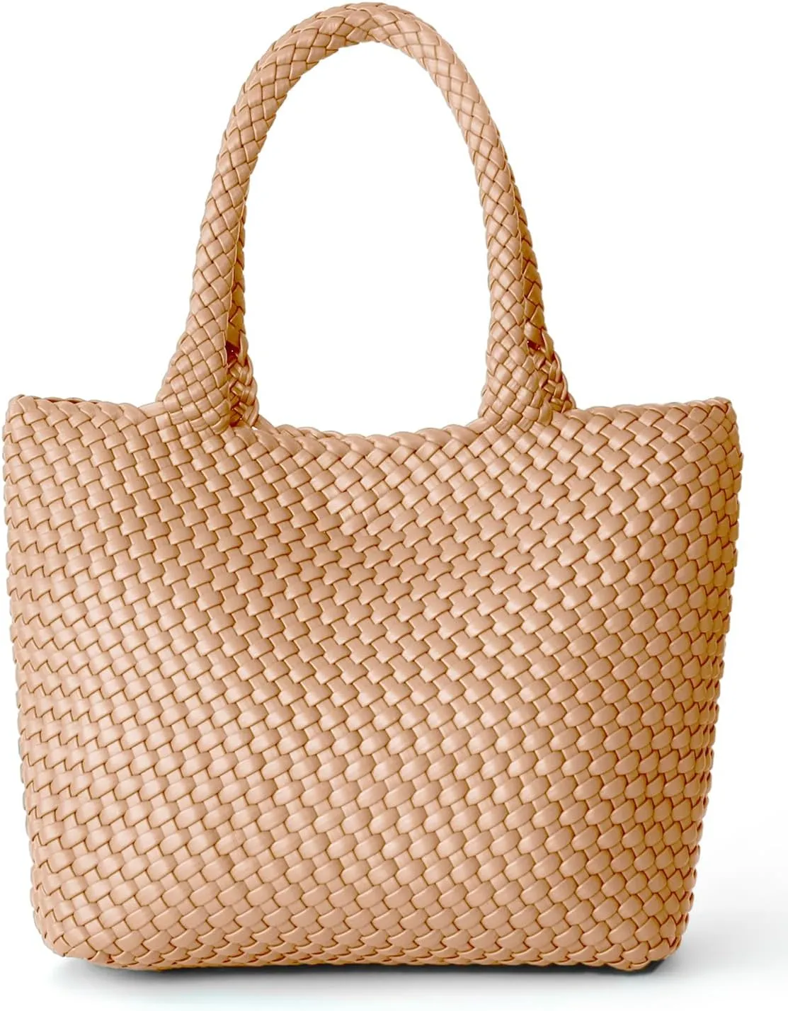 Woven Tote Bag for Women, Fashion Woven Bags for Women Vegan Leather Shoulder Handbags Large Summer Beach Travel Bag