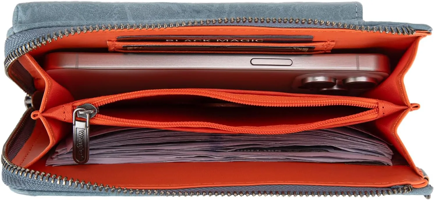 Wrangler Small Crossbody Purse for Women RFID Blocking Over Shoulder Cellphone Wallet with Credit Card Slots