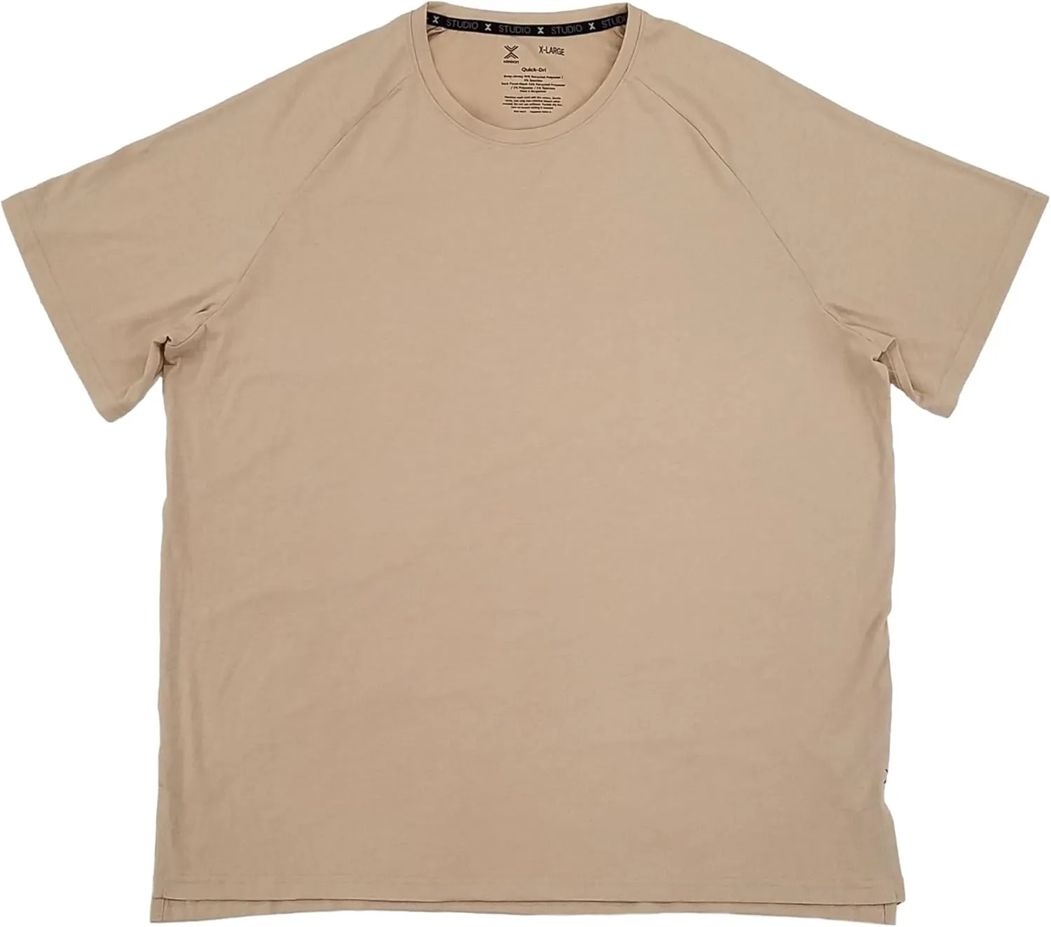 Xersion Mens Coastal Beige Short Sleeve Crew Studio T-Shirt X-Large