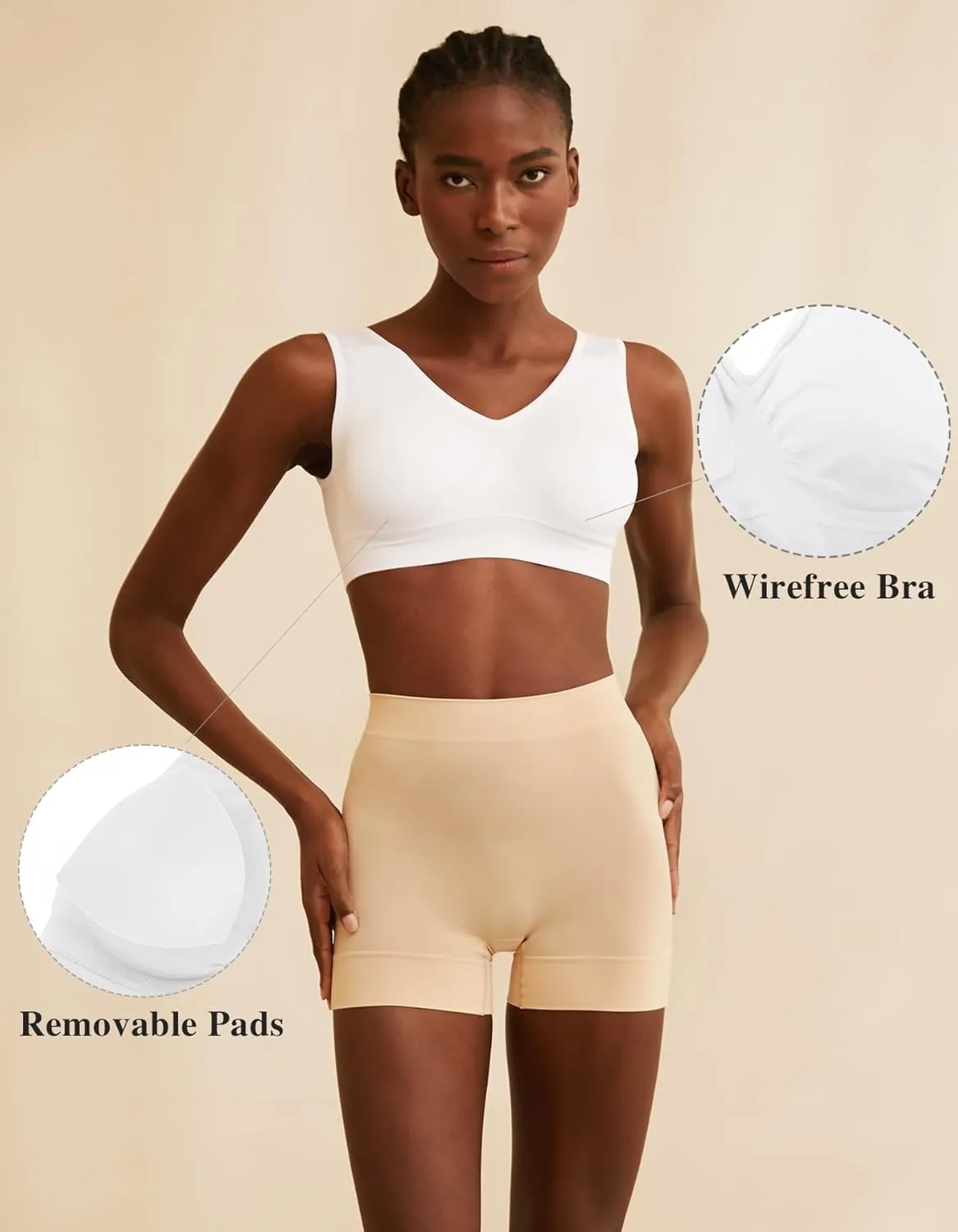 YADIFEN 3 Pack Womens Sports Bras，Wireless Comfortable Seamless Sleep Yoga Sports Bras for Women with Removable Pads