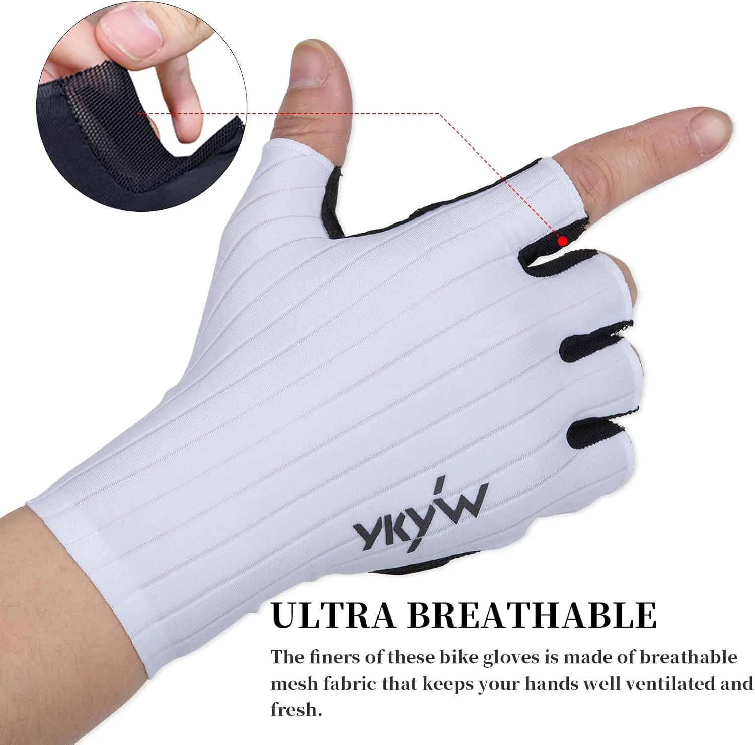 YKYWBIKE Cycling Gloves-Breathable Bike Gloves,Half Finger Padded Sport Gloves,Anti-Slip Biking Gloves,Shock-Absorbing MTB Bicycle Gloves for Men Women