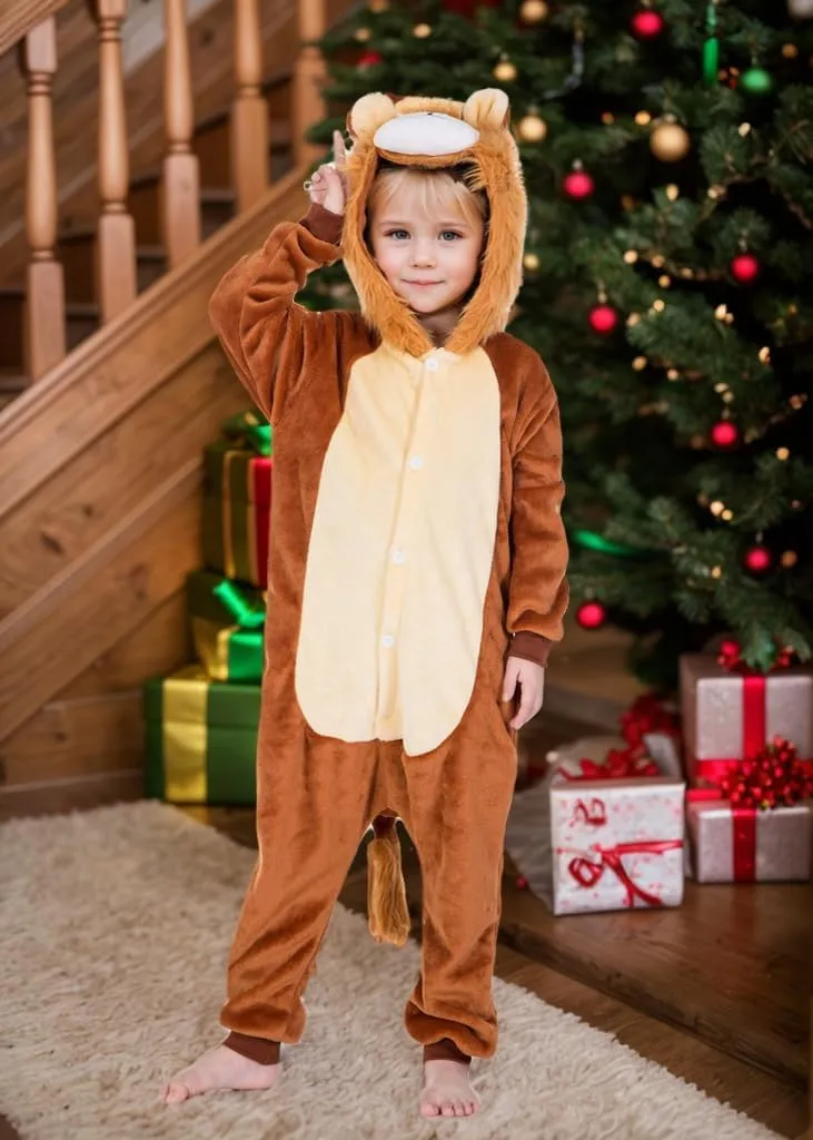 yolsun Kids Animal Halloween Costume, Deluxe Kids Onesie Dress up for Boys&Girls