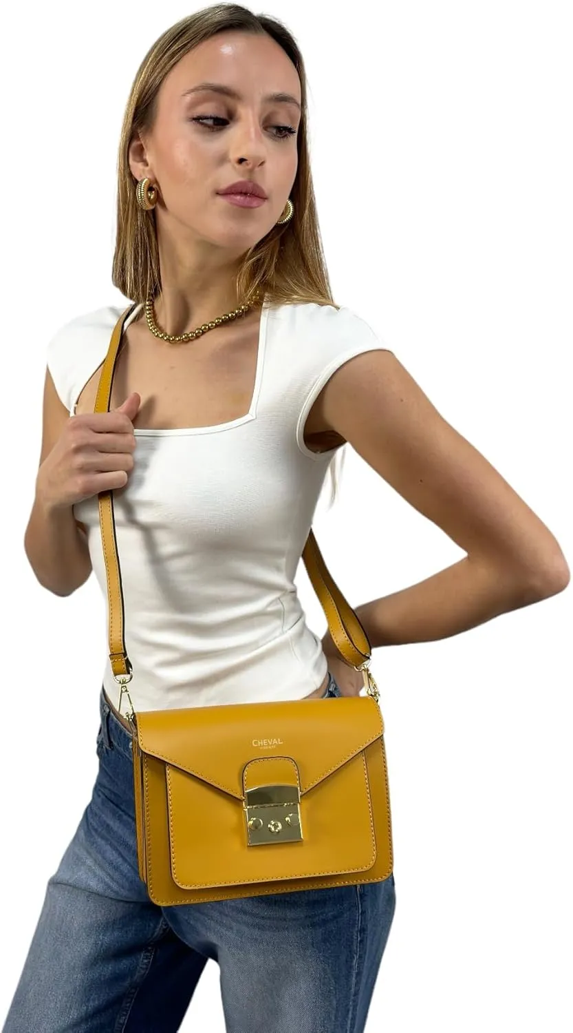 Zaniah Shoulder Bag, Genuine Leather Made in Italy
