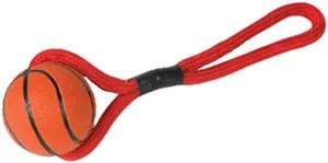 Zanies Rope/Rubber Sports Tug Dog Toy, Basketball