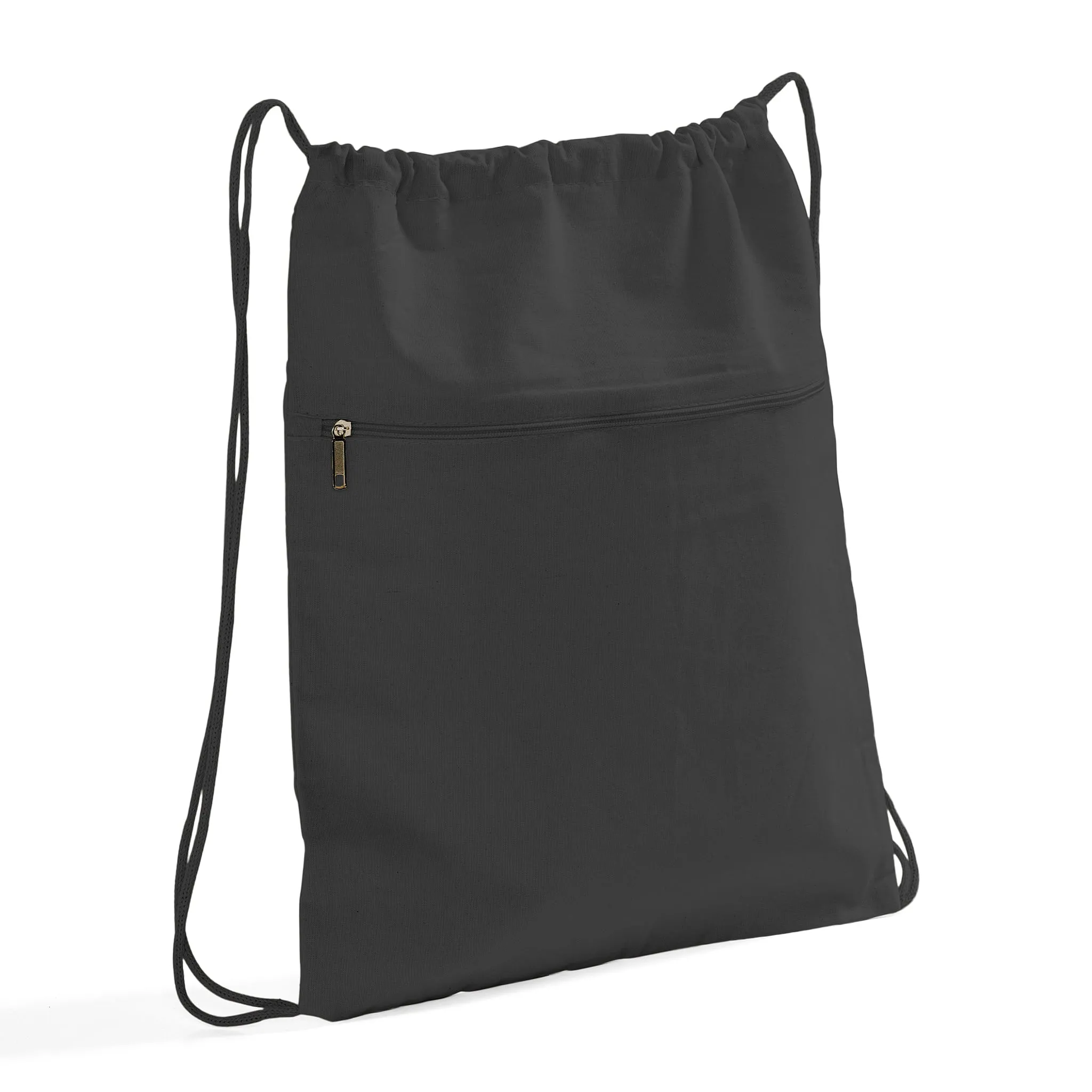 Zippered Cotton Canvas Drawstring Bag Backpack BPK19